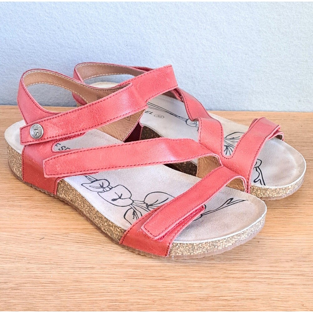 Josef Seibel Tonga 25 Strappy Walking Comfort Sandals Cork Red EU 41 US 10
